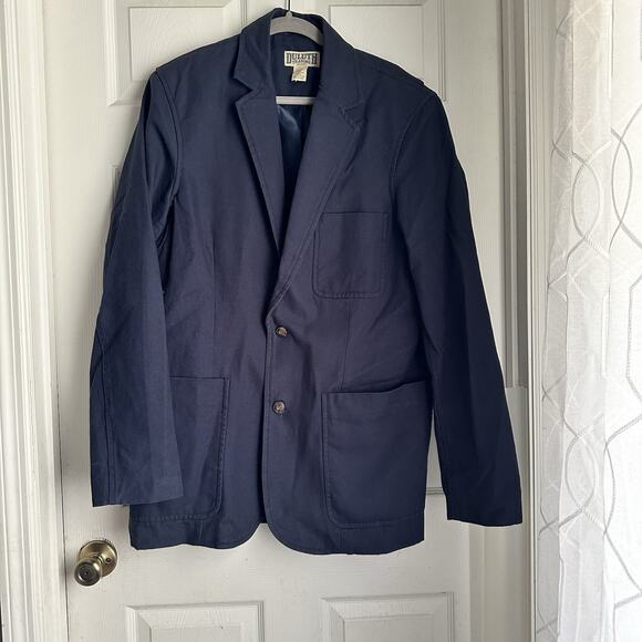 DULUTH TRADING CO. Men's Fire Hose Presentation Jacket Blue Canvas 26514 Sz L - Picture 1 of 7